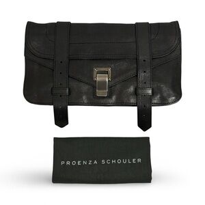 Proenza Schouler Lambskin PS1 Pochette Clutch in Black